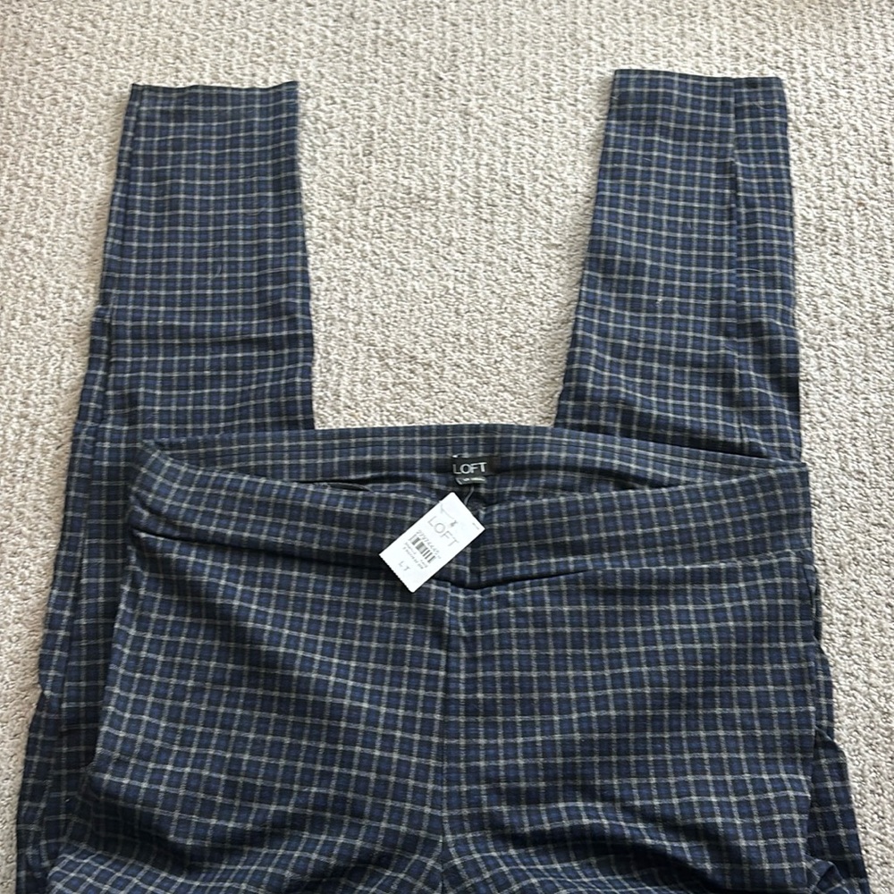 Loft Large Tall leggings. Blue and gray leggings.